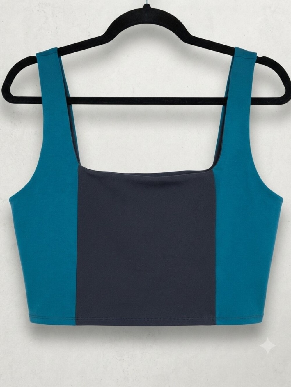 Sincerly Jules Large Two-Tone Crop Colorblock Sports Bra